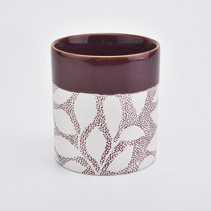 370ml ceramic with painting candle jar ceramic candle holder wedding decor