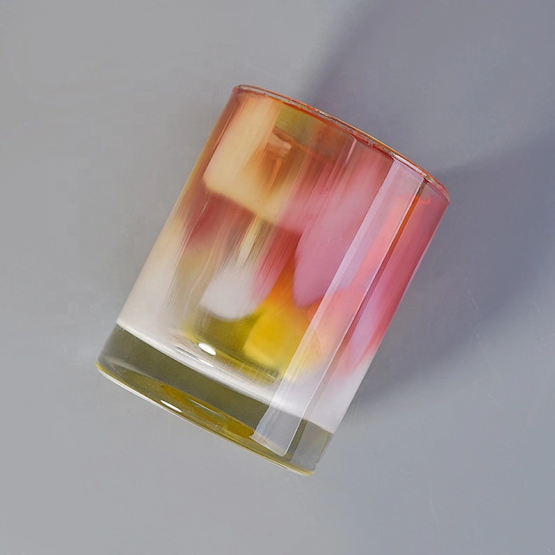 Personalized hurricane spraying Glass Candle container tealight double wall candle Holder wedding Decor use Wholesales