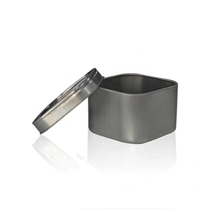 Square silver Metal Candle tins jar candle with metal lid