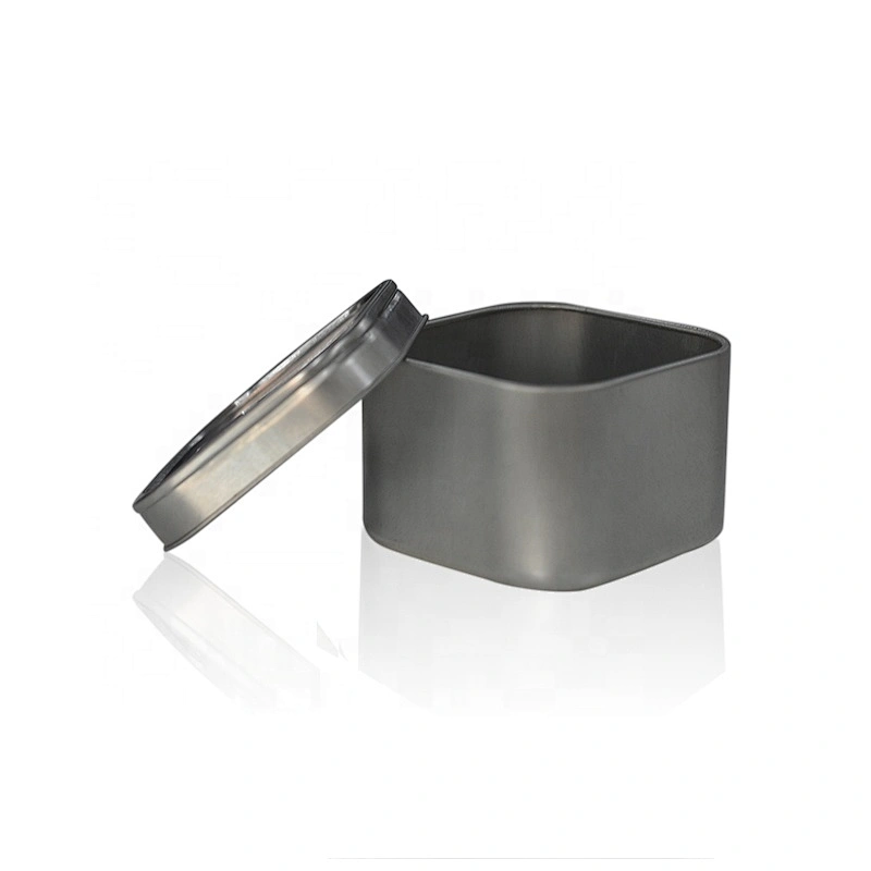 Square silver Metal Candle tins jar candle with metal lid