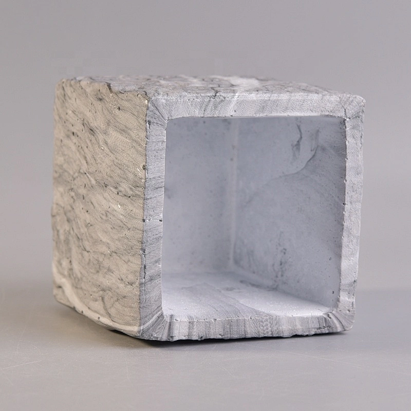 Square concrete candle containers votive candle jar wholesales