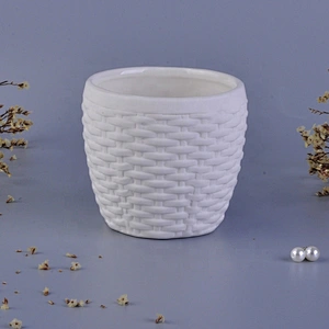 Wholesales Custom wax white ceramic candle holder 6oz 8oz 10oz