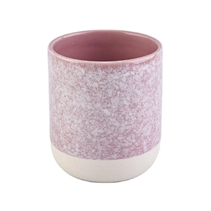Wholesales Sunny Luxury pink frosted ceramic candle holder 10oz 20oz