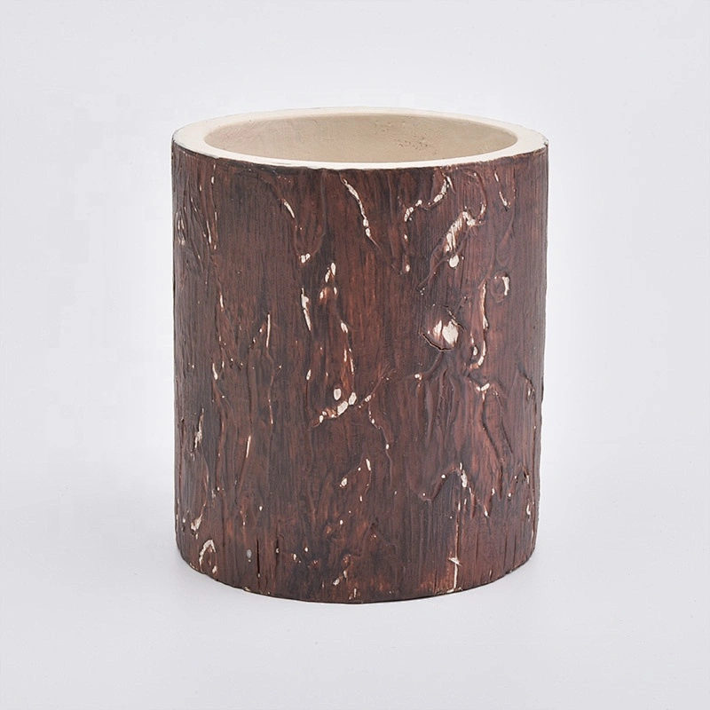wholesale Retro tree decoration cement candle holder for centerpieces weddings