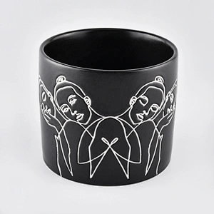 Classic matte black candle jar daily decorative ceramic candle jar