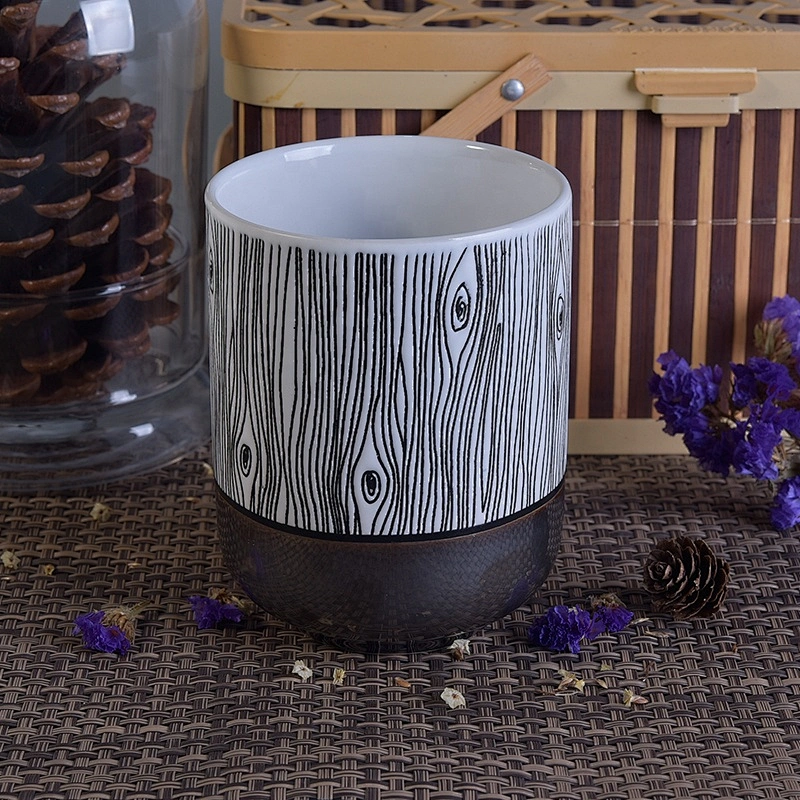500ml Unique empty ceramic candle jar christmas home decoration