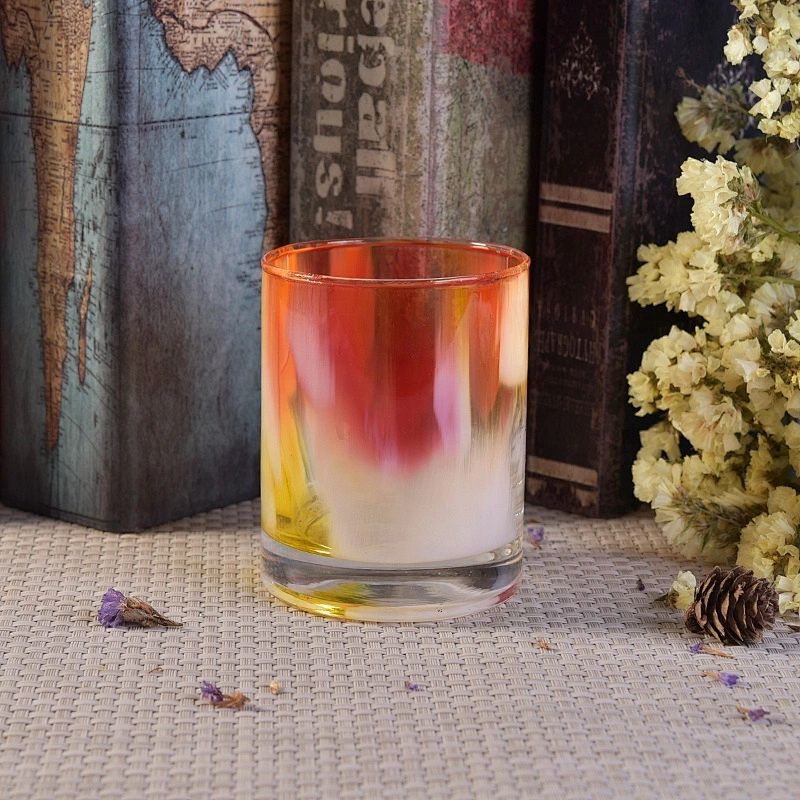 Personalized hurricane spraying Glass Candle container tealight double wall candle Holder wedding Decor use Wholesales