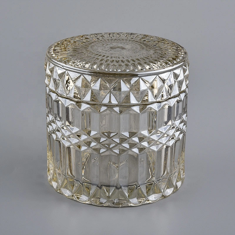 Sunny suppliers custom crystal glass candle holders with lid 10oz 12oz
