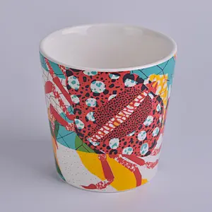 ceramic candle jar with decal printing