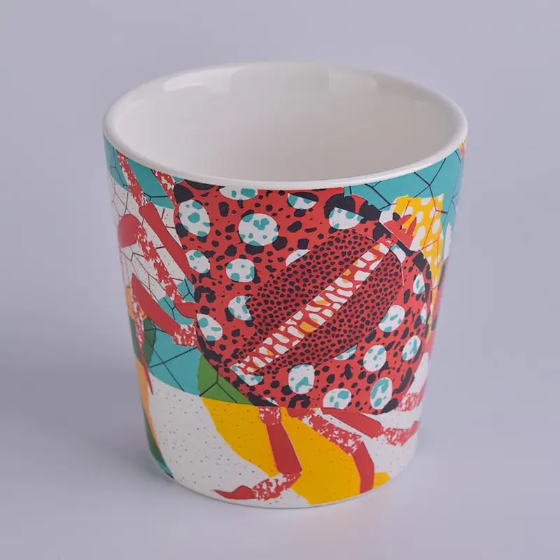ceramic candle jar with decal printing