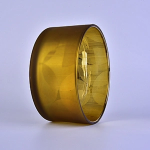 Manufacturer Factory price large golden custom glass candle jars 10oz 14oz