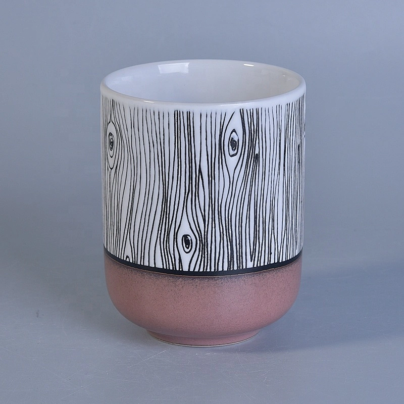 Customized enamel candle holder cylinder candle container home decor