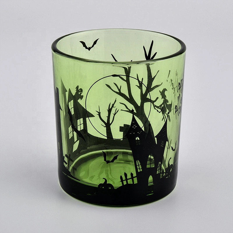 8oz colorful glass candle jars for Hallowmas