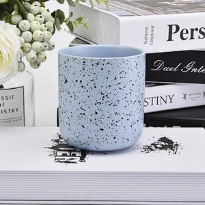 cylinder blue ceramic candle jar tealight candle holders home decoration