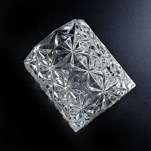 250ml Clear embossed Glass Candle holder  home Decor