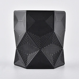 8oz 10oz 12oz Sunny black Luxury Hexagon custom glass candle jar