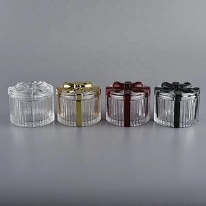 Sunny empty crystal luxury Glass candle jar with lid 10oz 16oz