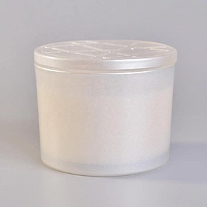 10oz Hot sales white crystal glass candle jars luxury with lid