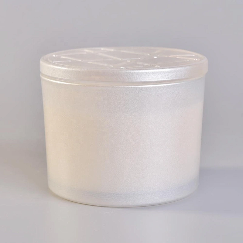 10oz Hot sales white crystal glass candle jars luxury with lid