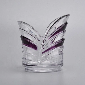 Home decoration glass candle holder heart shape