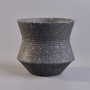 Suppliers luxury Matte empty black cement candle jars 10oz 20oz