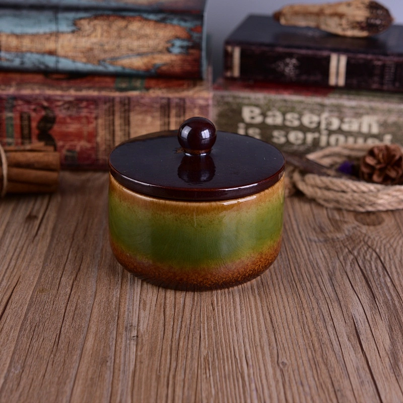 500ml Unique ceramic tealight candle holders with lid factory