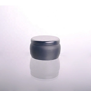 Custom round silver Metal candle box tin with matel lid