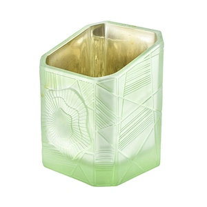 Sunny Wholesales custom green square Glass candle jar 10oz 12oz