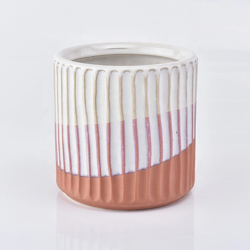 Cylinder Frosted ceramic candle container votive candle vessel wedding centerpieces