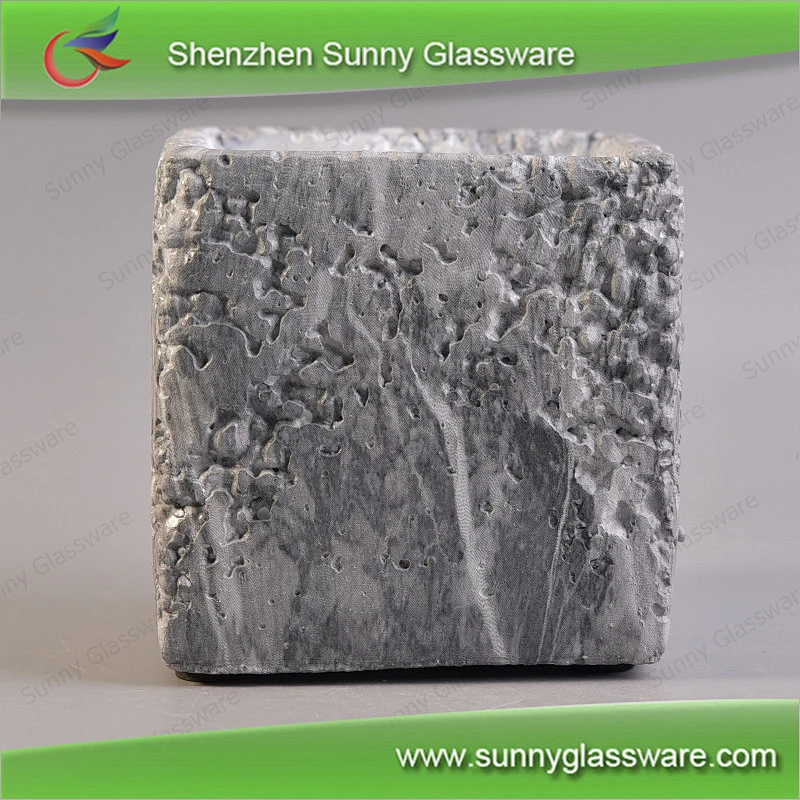 Custom concrete candle holder square candle jar wholesales