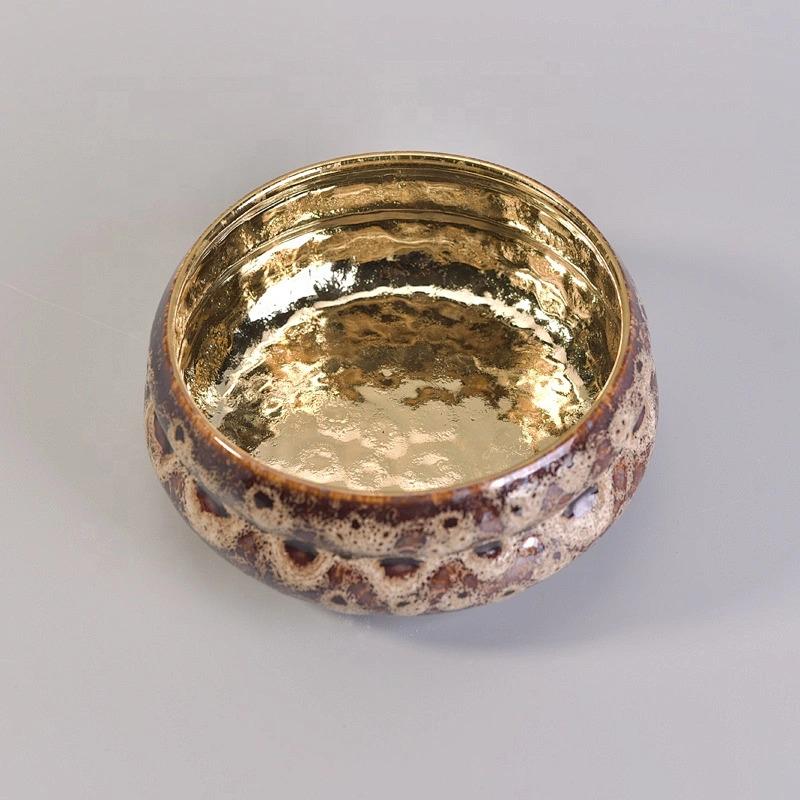 10oz 20oz Custom chinese gold ceramic candle jars