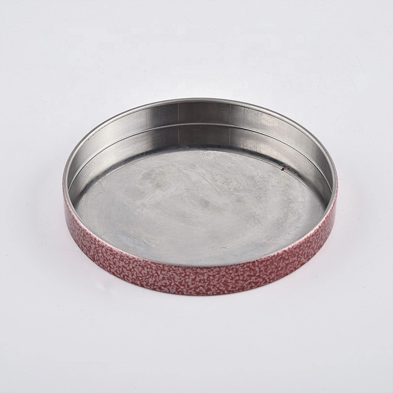 Bulk round pink Custom logo metal cover for candle jars