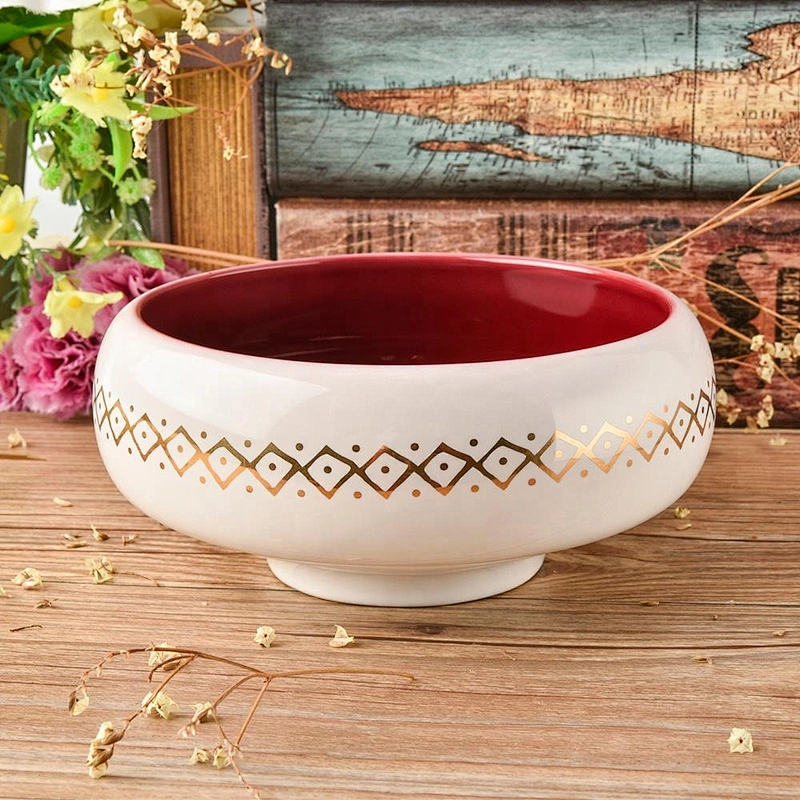 Home decor hot stamp customized ceramic candle containers
