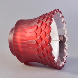 Sunny feather design luxury color votive candle glass jar
