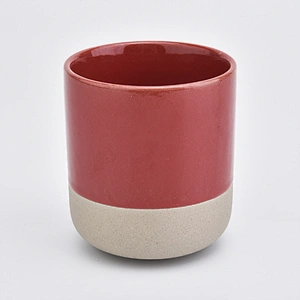 candle holder 12oz curved bottom, red color customized votive candle jar