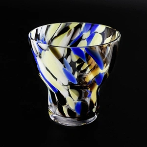 Hand painted Glass Candle container custom candle Holder wedding table use Wholesales