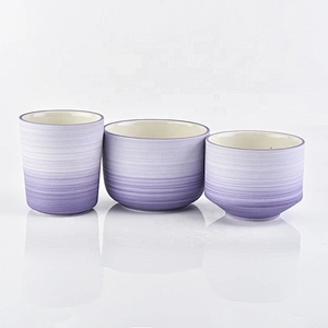 Luxury Gradient Purple matte Ceramic Candle Holder for Home Decor