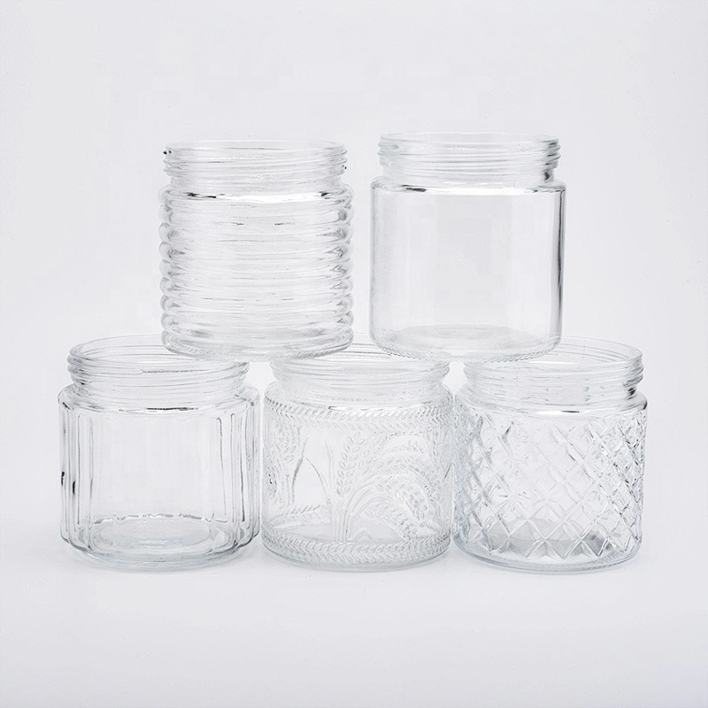 Cylinder striped crystal candle container tealight glass candles holder wedding decoration wholesales