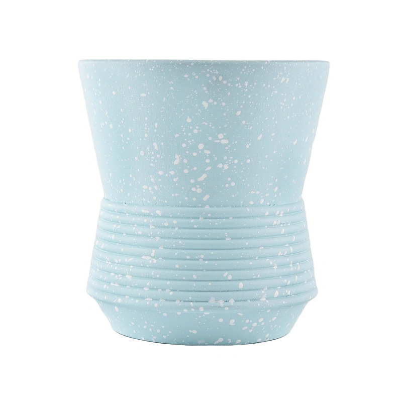 Sunny luxury empty blue concrete cement candle making jars