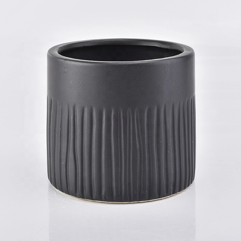 500ml Black decorative ceramic candle jar tealight candle holders home decor