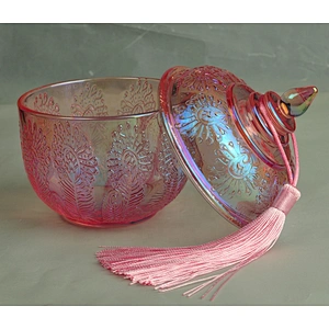 8oz 10oz Sunny pink decorative luxury glass candle vessel with lid