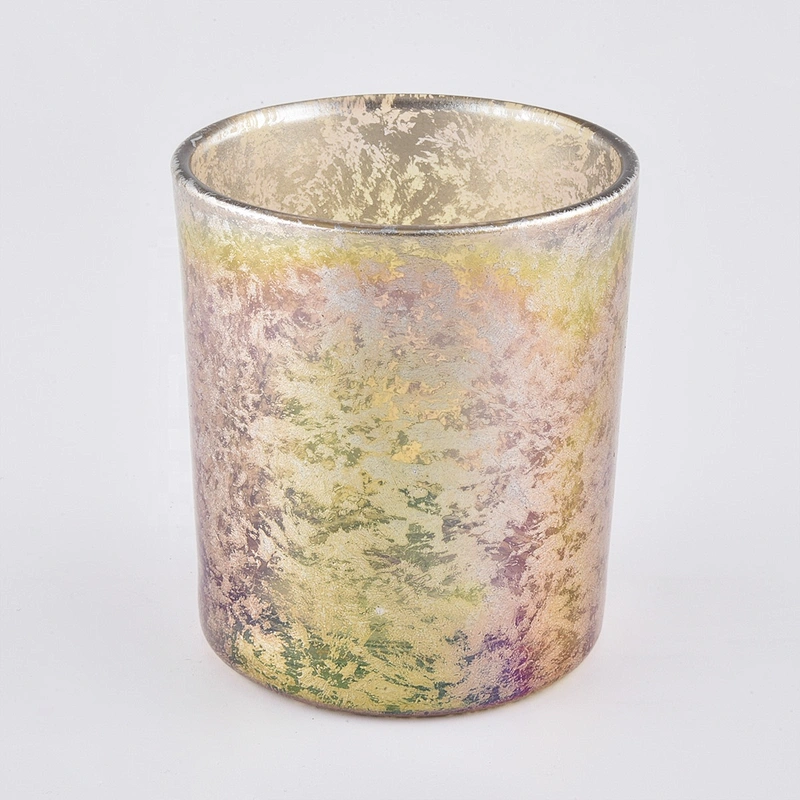 10oz colorful plating glass candle jars