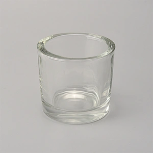 votive candle holder thick wall clear small candle jar 3oz