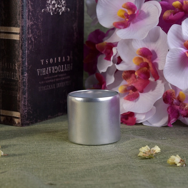 Luxury silver candle holder metal votive candle jar home decoration