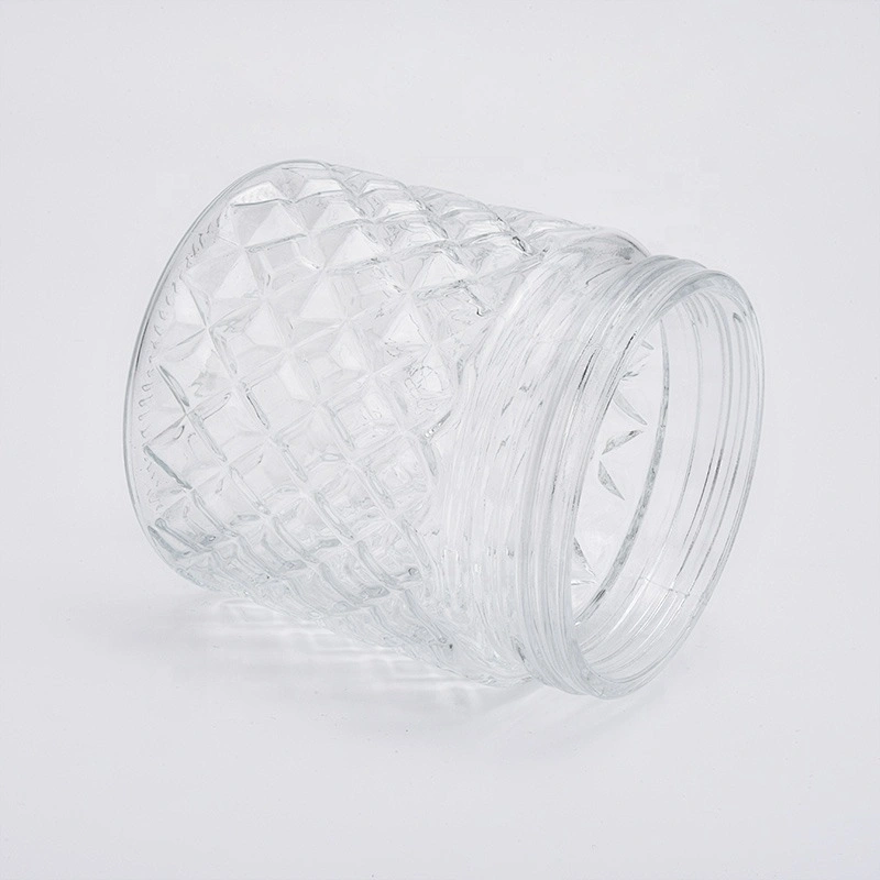 Clear engraving crystal candle holder votive glass candle jar home decorative