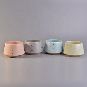 10oz Suppliers decorative candle ceramic container with wood lid