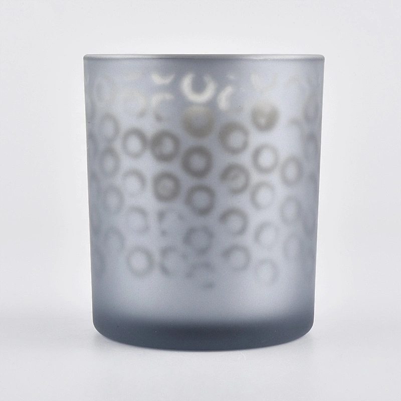 Sunny tealight matte grey glass candle holder container 10oz 20oz
