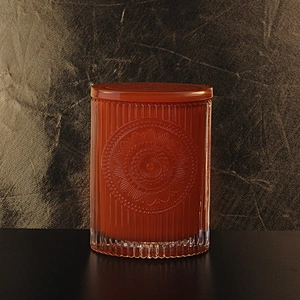 Wedding lotus luxury glass candle holders with glass lids