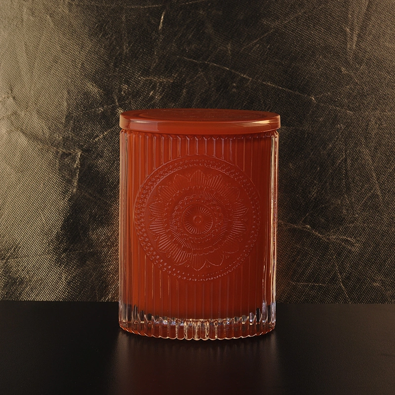 Wedding lotus luxury glass candle holders with glass lids