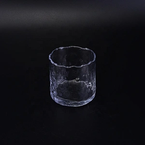 250ml Waved Top Clear Glass Candle Jars Home Decor